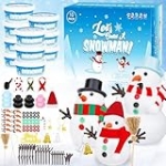 Snowman Crafts for Kids, 10 Pack Christmas Craft DIY Snowman Kit, Build a Snowman Kit Indoor Decorations, Creative Kids Air Dry Modeling Clay, Snowman Making Kit Toys Activities Party Supplies @ $9