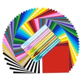 Permanent Vinyl Bundle for Cricut – 70 Pack Self Adhesive Vinyl Sheets (65+5 Holo Colors 12