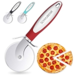SCHVUBENR Premium Pizza Cutter – Stainless Steel Pizza Cutter Wheel – Easy to Cut and Clean – Super Sharp Pizza Slicer – Dishwasher Safe – Handles Large and Small Pizza – Corte De Pizza(Red) @ $5.95
