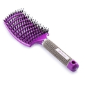 Kaier cat Boar Bristle Brush-Best at Detangling Thick Hair Vented for Faster Drying -100% Natural Boar Bristles for Hair Oil Distribution Purple @ $9.64