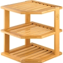 Premium Bamboo Kitchen Corner Shelf – Countertop Organizer – Cabinet Corner Rack for Plate, 3-Tier Kitchen Shelf Storage Organizer – Cabinet & Pantry Kitchen Organization