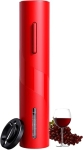 COKUNST Electric Wine Opener, Reusable Cordless Wine Bottle Corkscrew with Foil Cutter, Battery Operated Wine Openers for Wedding Kitchen Party Home Red @ $7.04