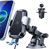 [2022 Upgraded] andobil Wireless Car Charger Mount, Auto Clamping Qi Smart Charging Car Phone Mount Charger Dashboard Windshield Vent Car Charger Holder Compatible iPhone 13/13 Pro/13 Pro Max/12/11/X