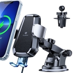 [2022 Upgraded] andobil Wireless Car Charger Mount, Auto Clamping Qi Smart Charging Car Phone Mount Charger Dashboard Windshield Vent Car Charger Holder Compatible iPhone 13/13 Pro/13 Pro Max/12/11/X