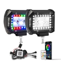 Nicoko RGB Led pods 2 pcs 4Inch 18W 1560LM Multicolor Spot Chase Lights App&Remote Controlled Over 200 Modes Fog Light Offroad Lights Work Lights for for Car Pickup ATV UTV SUV Truck Boat @ $18.00