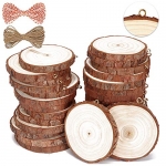 SENMUT Natural Wood Slices 30 Pcs 2.0-2.4 inch Unfinished Wood Crafts Pre-Installed Wood Rounds with Small Eye Screws Christmas Ornament Wooden Circles for Arts and DIY Craft Wood kit @ $6.99
