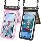 Rynapac Double Space Waterproof Phone Pouch, 2 Pack Waterproof Phone Case with Lanyard for iPhone 16 15 14 Pro Max up to 8.5’’, Cellphone Dry Bag for Beach Vacation Travel Cruise Essentials @ $5.39