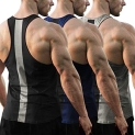 COOFANDY Men’s 3 Pack Workout Tank Tops Quick Dry Gym Y-Back Muscle Tee Fitness Bodybuilding Training Sports Sleeveless T Shirt (Black/Navy Blue/Gray @ $6.99