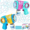 Bubble Gun for Kids 2 Packs, Led Lights Bubble Machine Blaster Blower with Solution, 10-Hole Bubble Maker for Toddlers Ages 3 4 5 6 7 8 Birthday Party Favor Outdoor Easter, Toys for Boys & Girls