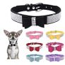 Rhinestone Bowtie Dog Collar for Girls Boys,Cute Dazzling Sparkling Soft Suede Leather Pretty Bling Cat Collars Crystal Diamond Pet for Small Medium Large Puppy Kitty Female Male @ $4.16