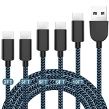 5Pack (3/3/6/6/10FT) Fast Charging 3A USB-C to USB-A Cable Rapid Charger Quick Cord Compatible Samsung Galaxy S10 S9 S8 Plus @ $5.71