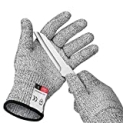 mearens Cut Resistant Gloves, Food Grade Safety Gloves Kitchen Anti Cut Gloves for Cutting, Level 5 Proof Cutting Work Gloves (Large) @