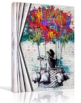CIRABKY Banksy Canvas Wall-Art for Bedroom Girls – Colorful Graffiti Wall Art – Hot Air Balloon Abstract Posters Size 15 x 11.5 Inches @ $5.07