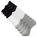 IDEGG Women and Men No Show Socks Low Cut Anti-slid Cotton Athletic Casual Socks (A_6 Pairs(2 Black+2 Gray+2 White) @ $12.79
