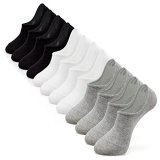 IDEGG Women and Men No Show Socks Low Cut Anti-slid Cotton Athletic Casual Socks (A_6 Pairs(2 Black+2 Gray+2 White) @ $12.79