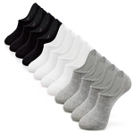 IDEGG Women and Men No Show Socks Low Cut Anti-slid Cotton Athletic Casual Socks (A_6 Pairs(2 Black+2 Gray+2 White) @ $12.79