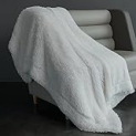 MAXICOZY Fuzzy Faux Fur Blanket, Soft Fluffy Sherpa Throw Blanket for Couch, Cozy Plush Fleece Throw Blankets for Women, Warm Thick Winter Blankets, Reversible White Throw Blanket @ $17.99