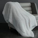 MAXICOZY Fuzzy Faux Fur Blanket, Soft Fluffy Sherpa Throw Blanket for Couch, Cozy Plush Fleece Throw Blankets for Women, Warm Thick Winter Blankets, Reversible White Throw Blanket @ $17.99