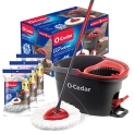 O-Cedar Easywring Microfiber Spin Mop & Bucket Floor Cleaning System with 3 Extra Refills @ $43.63