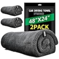 IFWIND 2 Pack Car Drying Towels (48”x24”),Extra Large Double-Twist Pile Drying Towels Car Detailing for Car Care Wash,Car Super Cleaning Supplies Accessories kit,Ultra Absorbency
