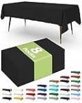 Pureegg Plastic Table Cloth Disposable – 8 Packs, Table Cloth for Retangle Table, 54″x108″ Decorative Tablecloth for Parties, Picnics, Camping, Waterproof & Stain-Resistant, Black