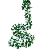 Miracliy 8 Pack 65 FT Flower Garland Decorations Plastic Artificial Flowers for Wedding Decoration Photo Booth Backdrop @ $9.49
