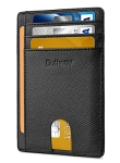 Buffway Slim Minimalist Front Pocket RFID Blocking Leather Wallets for Men Women – Cross Black @ $10.99
