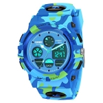 SYOKZEY Kids Watches for Boys Ages 5-15 Waterproof Sports Watches for Kids Girls Boys 8-12 Birthday Gifts Cool Outdoor Toys for 6-12 Year Old Boys Xmas Presents Stocking Stuffers Camouflage Light Blue @ $6.79