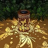Rumiom Solar Lanterns Outdoor Waterproof, Butterfly Birthday Gifts for Women Men, Hanging Solar Lantern for Yard, Patio, Porch, Backyard, Landscape, Garden Decor, Christmas