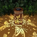Rumiom Solar Lanterns Outdoor Waterproof, Butterfly Birthday Gifts for Women Men, Hanging Solar Lantern for Yard, Patio, Porch, Backyard, Landscape, Garden Decor, Christmas