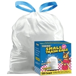 4 Gallon Small Trash Bag Drawstring – T.FORING Bathroom Garbage Bags 120 Count Bulk White Unscented Trash Can Liners 15 Liter Plastic Waste Basket Bags for Kitchen Home Office Bedroom (3 – 4 Gal) @ $8.99