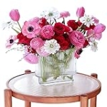 Ribbed Glass Vases for Flowers – Glass Flower Vases Clear Ribbed Vase Unique Short Flower Vase Fluted Decorative Wide Vase for Centerpieces Wedding Living Room Dining Table Modern Flowers Aesthetic @ $7.99