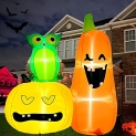 Padama Halloween Inflatable Decorations Outdoor Pumpkin with Owl 5FT Tall Scary Cute Blow Up Yard Decoration with Bright LED Lights Built-in for Indoor Outside Holiday Party Yard Garden Décor @ $22.50