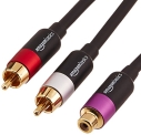 Amazon Basics 2-Male to 1-Female RCA Y-Adapter Splitter Cable – 12-Inch @ $9.67