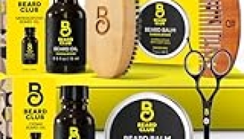 The Beard Club Beard Kit for Men – Grooming & Care Kit – Cedar & Sandalwood Oil, Sandalwood Balm, Boar Bristle Brush, Comb, Trimming Scissors – Dad Gift Set @ $16.97