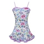 qyqkfly Floral Girls Kids Bathing Suits Adjustable Swimsuits Swimdress(Purple Flower,8-10 Years) @ $9.99