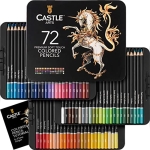 Castle Art Supplies 72 Colored Pencils Set | Quality Soft Core Colored Leads for Adult Artists @ $29.99