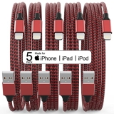 5Pack(3/3/6/6/10 FT)[Apple MFi Certified] iPhone Charger Long Lightning Cable Fast Charging High Speed Data Sync USB Cable Compatible iPhone 14/13/12/11 Pro Max/XS MAX/XR/XS/X/8/7/Plus iPad AirPods @ $5.99