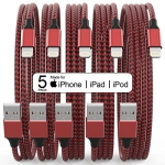 5Pack(3/3/6/6/10 FT)[Apple MFi Certified] iPhone Charger Long Lightning Cable Fast Charging High Speed Data Sync USB Cable Compatible iPhone 14/13/12/11 Pro Max/XS MAX/XR/XS/X/8/7/Plus iPad AirPods @ $5.99