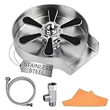 Lotelu Glass Rinser for Kitchen Sink,Metal SUS 304 Stainless Steel Sink Kitchen Cup Washer Cleaner Accessories for Wash Baby Bottle, Glass Cup, Coffe Wine Glass, etc @ $10.20
