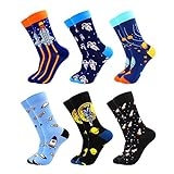 TOEJYJ Fun Mens dress Socks, Colorful Crazy Cool Funny Socks, Patterned Funky Novelty Socks Size 9-12 (space, Medium) @ $9.00