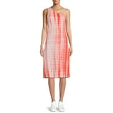 Time and Tru Women’s One-Shoulder Tie-Dye Sleeveless Pullover Dress (Size: M in Orange Mango) @ $8.98