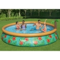 Bestway Fast Paradise Palms Round Inflatable Pool Set, Includes a 530-gallon Filter Pump to keep the Water Sparkling Clean @ $108.00