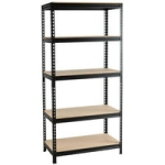 SUGIFT 5-Tier Steel Shelving Unit 27.6″W x 11.8″D x 59″ H, Black