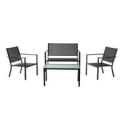 Mainstays Kingston Ridge 4-Piece Outdoor Conversation Set (Black Steel and Grey Sling) @ $92.00