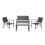 Mainstays Kingston Ridge 4-Piece Outdoor Conversation Set (Black Steel and Grey Sling) @ $92.00