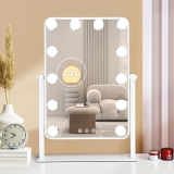 Makeup Vanity Mirror with Lights,17.5″×13.7″ Tabletop Led Hollywood Mirror with 12 Dimmable…
