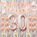 30th birthday decorations for her – Rose Gold 30th Birthday Party Supplies 30th Number Balloons happy 30th birthday decorations @ $4.99
