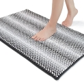 BEDELITE Bathroom Rug Mat with Luxury Black Gradient Stripes @ $10.49