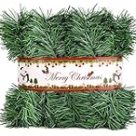 Christmas Garland Christmas Decorations, Green Outdoor Garland for Christmas Decor, Unlit Fluffy Twist Christmas Tree Garland for Stairs Railing, Staircase, Fireplace, Window, Door, Holiday (5M/17Ft) @ $10.00